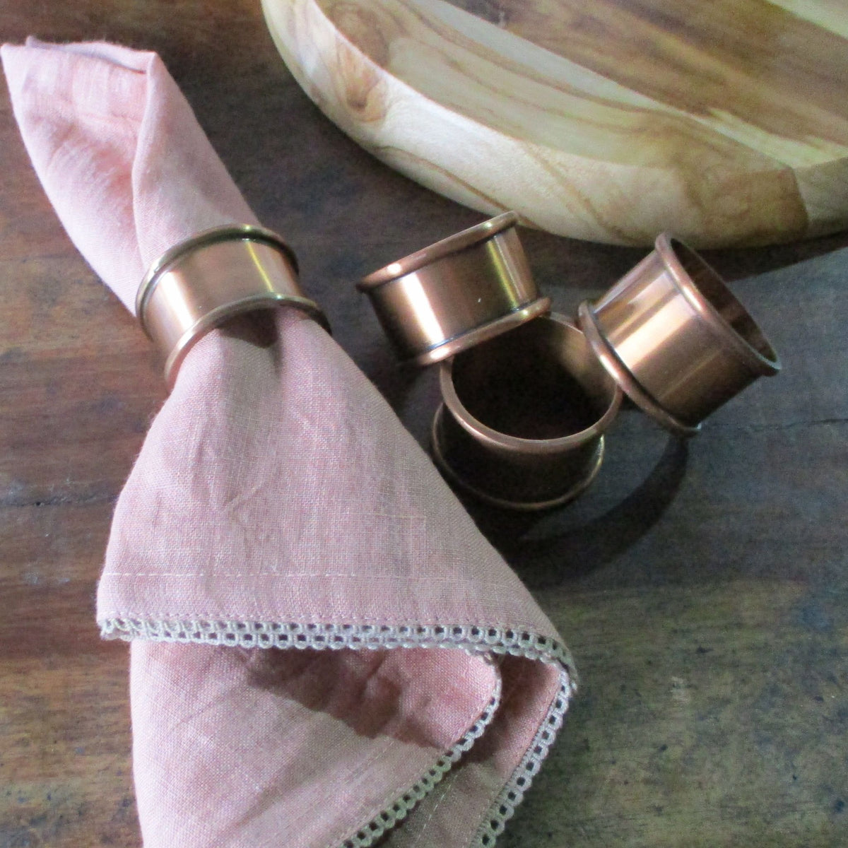 Copper Napkin Rings - Basic Set of 4