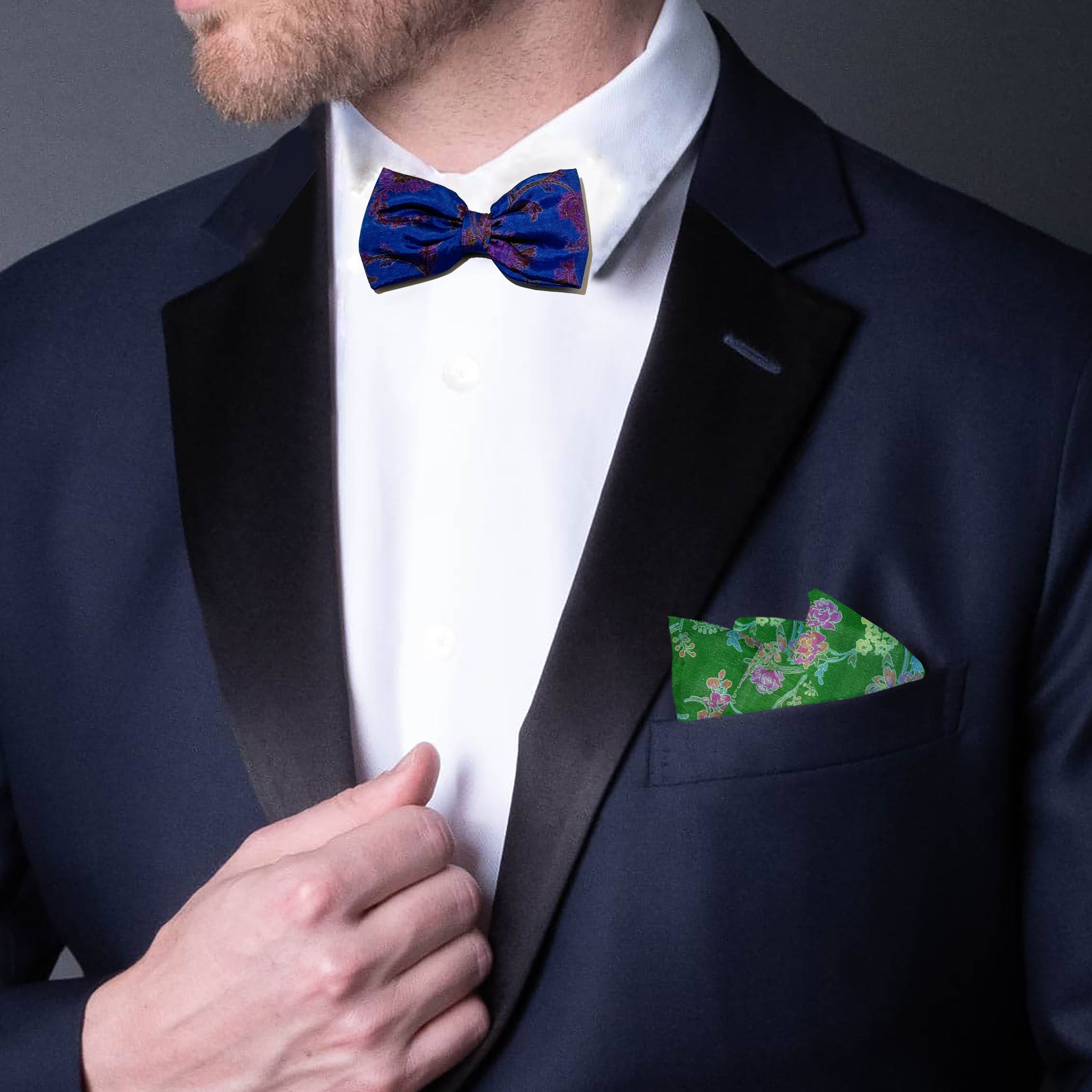 Cobalt Regent Bowtie & Pocket Square