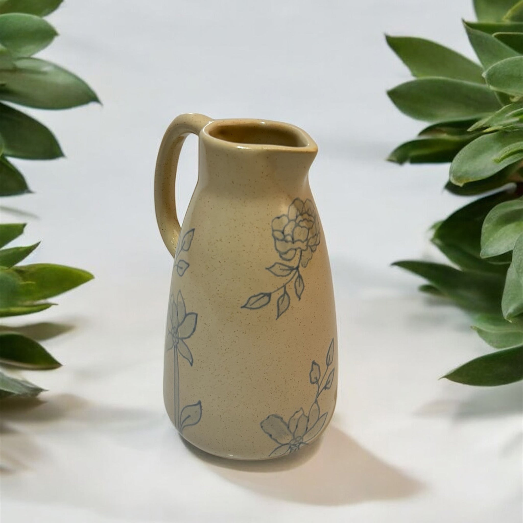 Elegant Floral Ceramic Serving Pitcher