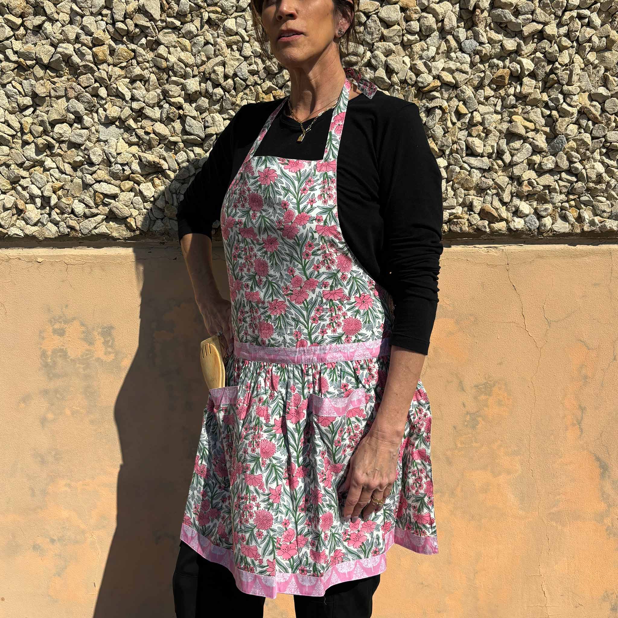 Kids or Adult Pink Blooming Apron