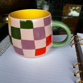 Rainbow Checks Ceramic Mug