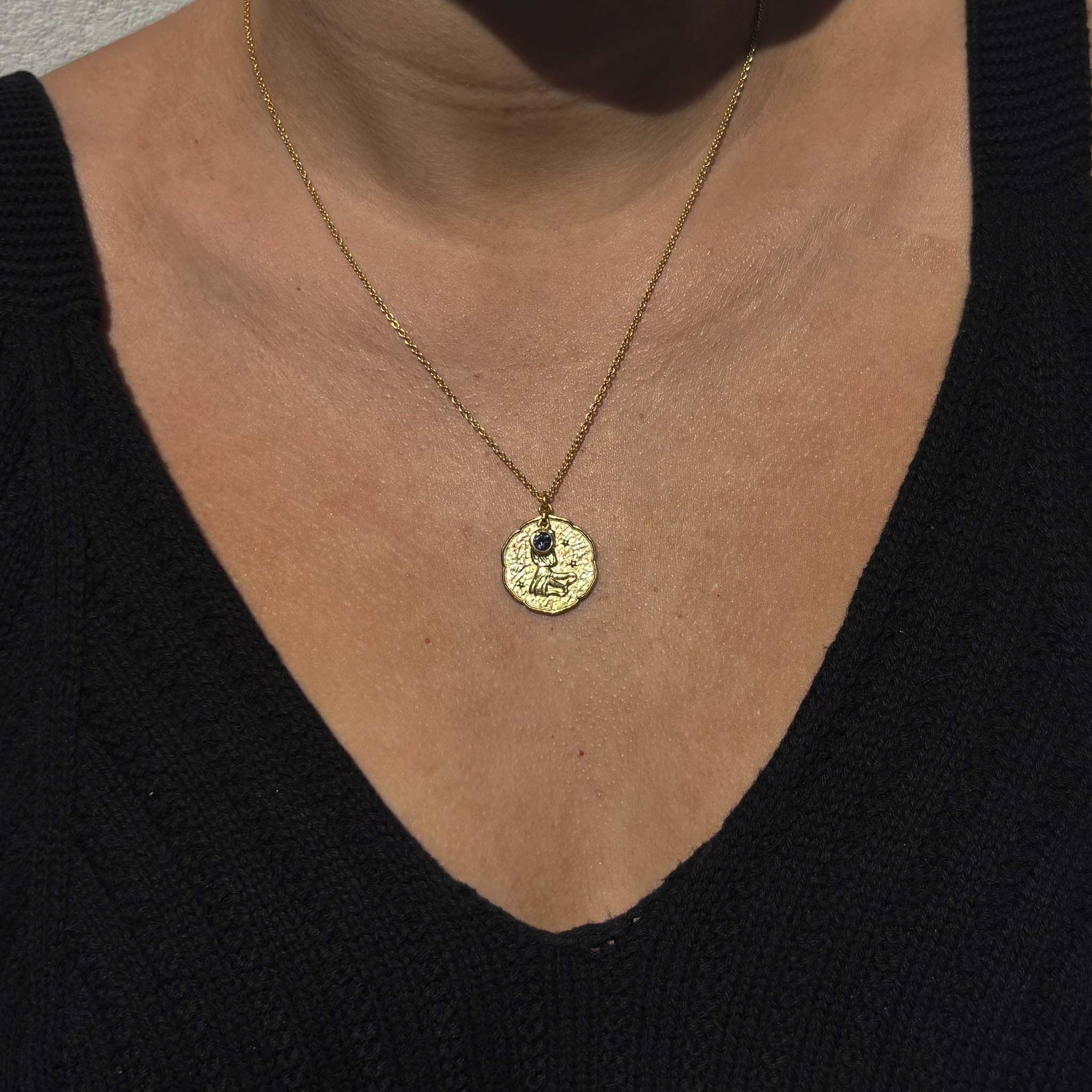 Virgo Necklace With Birth Stone Charm