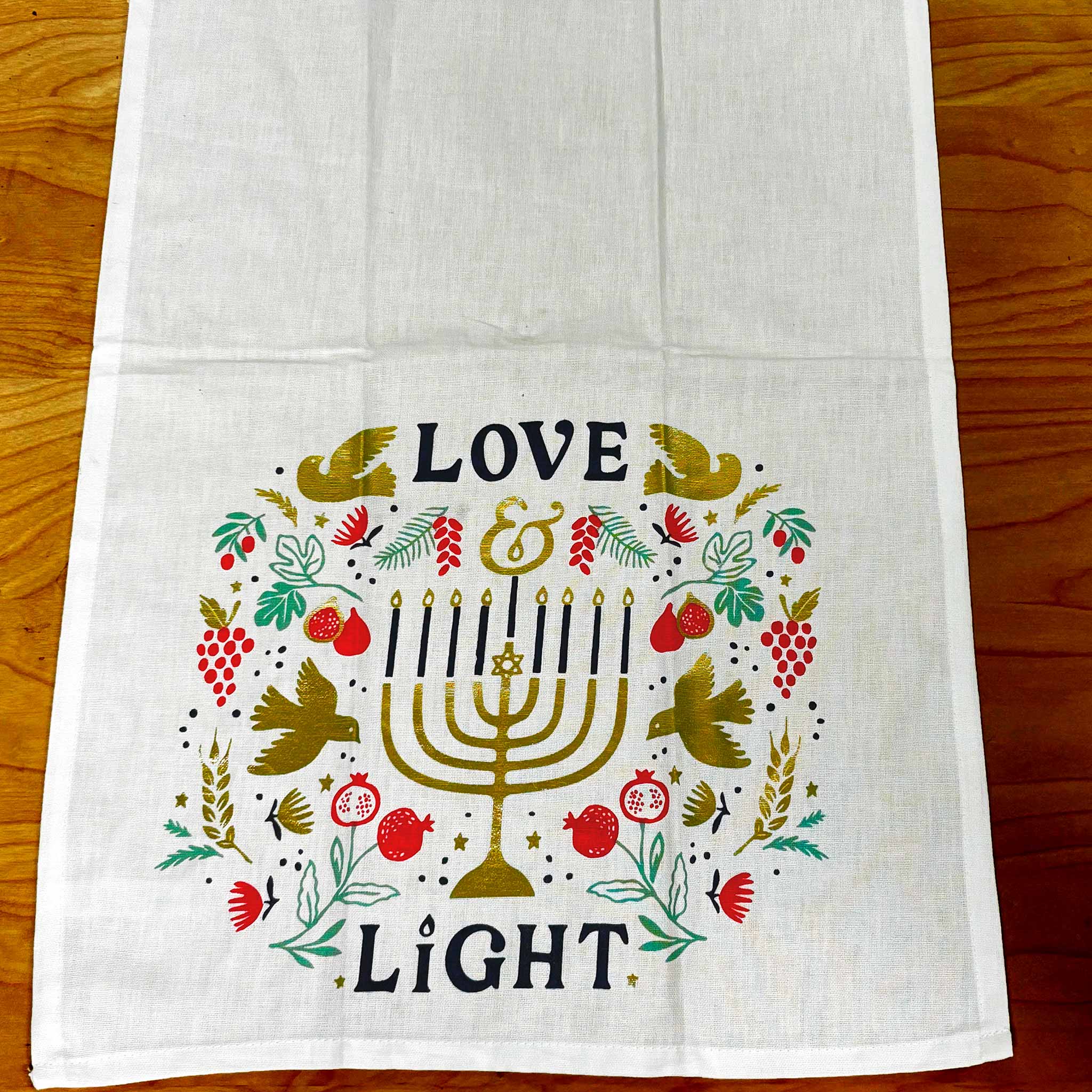 Hanukkah Tea Towels-Love & Light Print