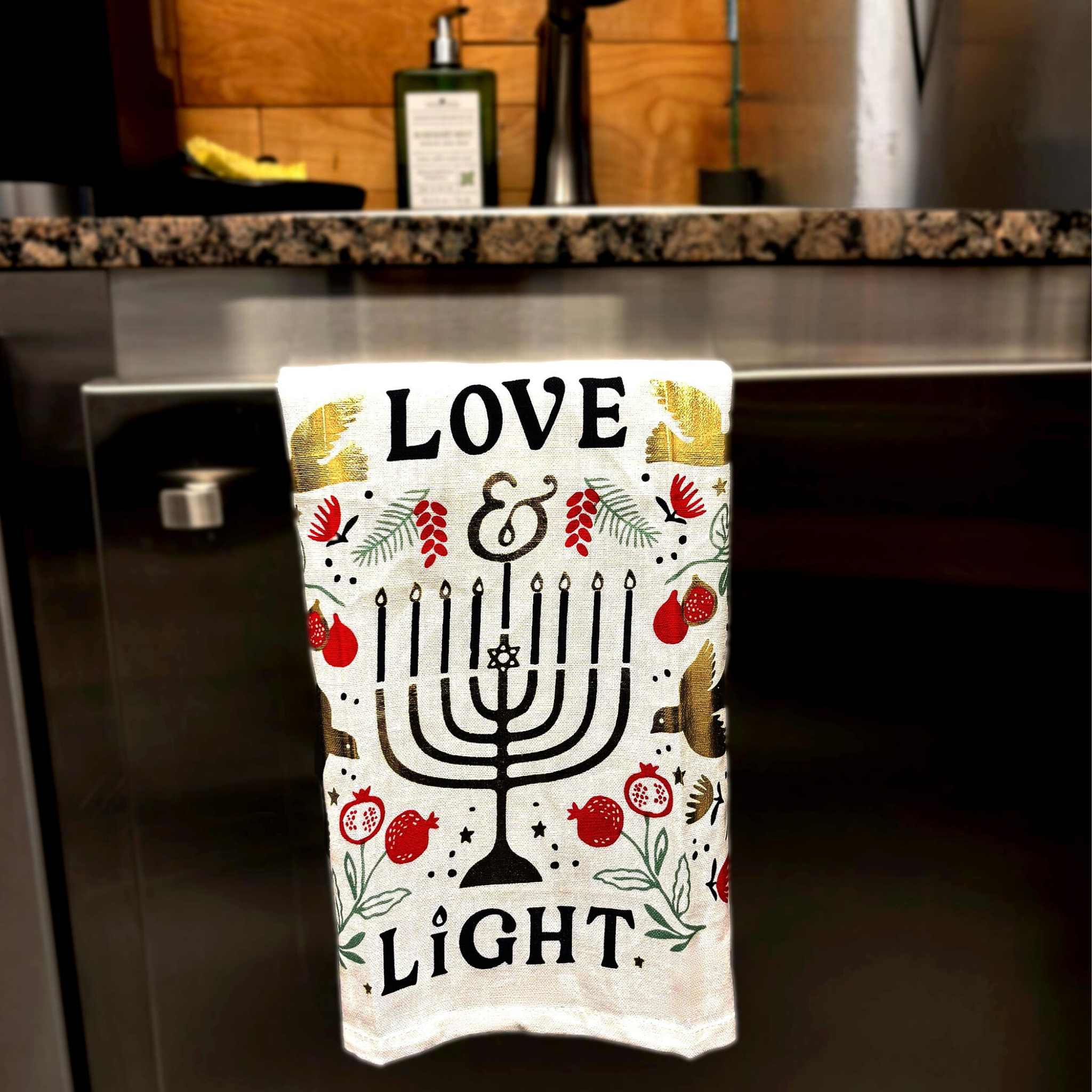 Hanukkah Tea Towels-Love & Light Print