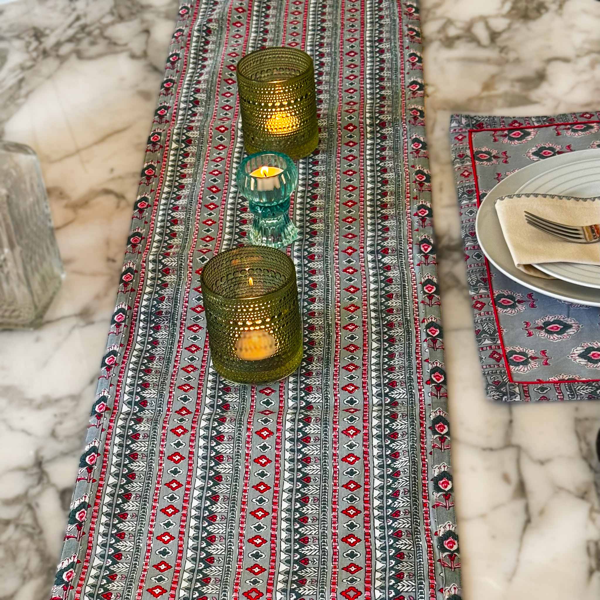 Urban Blossom Reversible Table Runner