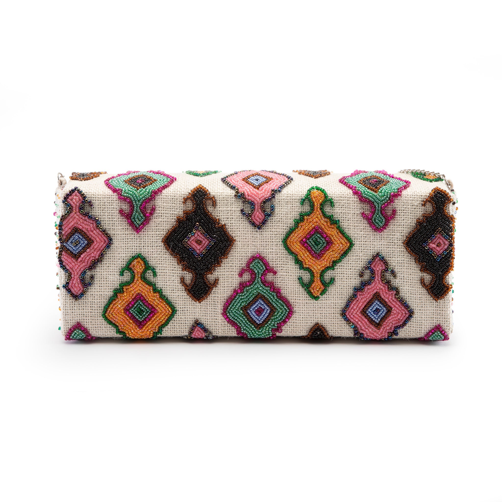 Badami Clutch - Beaded Diamonds in Sophisticated Black, Brown, Brights