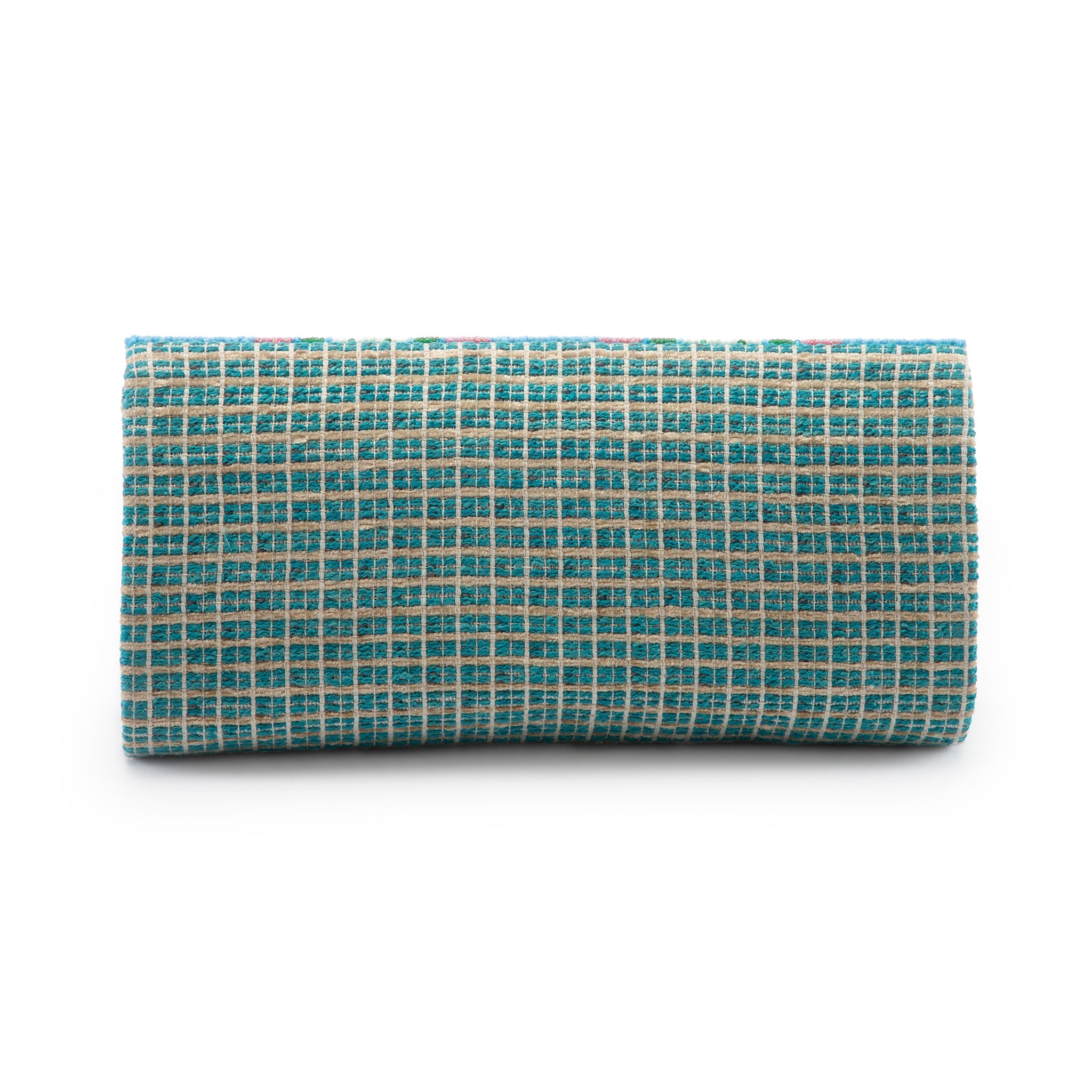 Pratap Clutch - Vibrant Beadwork with Silver Chain by Indian Artisans