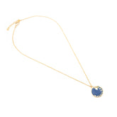 Celestial Virgo Necklace – Gold Virgin Symbol with Blue Enamel