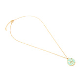 Celestial Pisces Necklace – Gold Fish with Seafoam Green Enamel