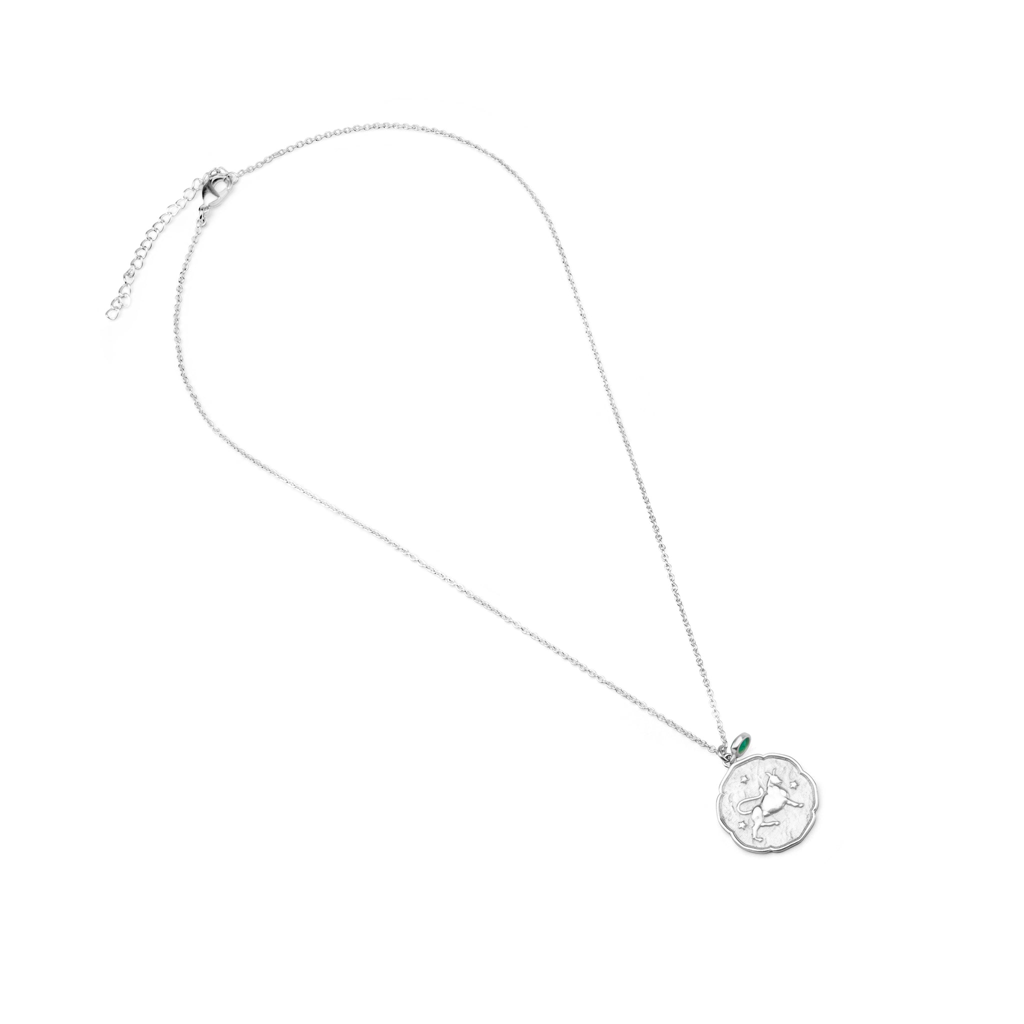 Taurus Birthstone Necklace - Elegant Gemstone Charm with Time-Marked Design