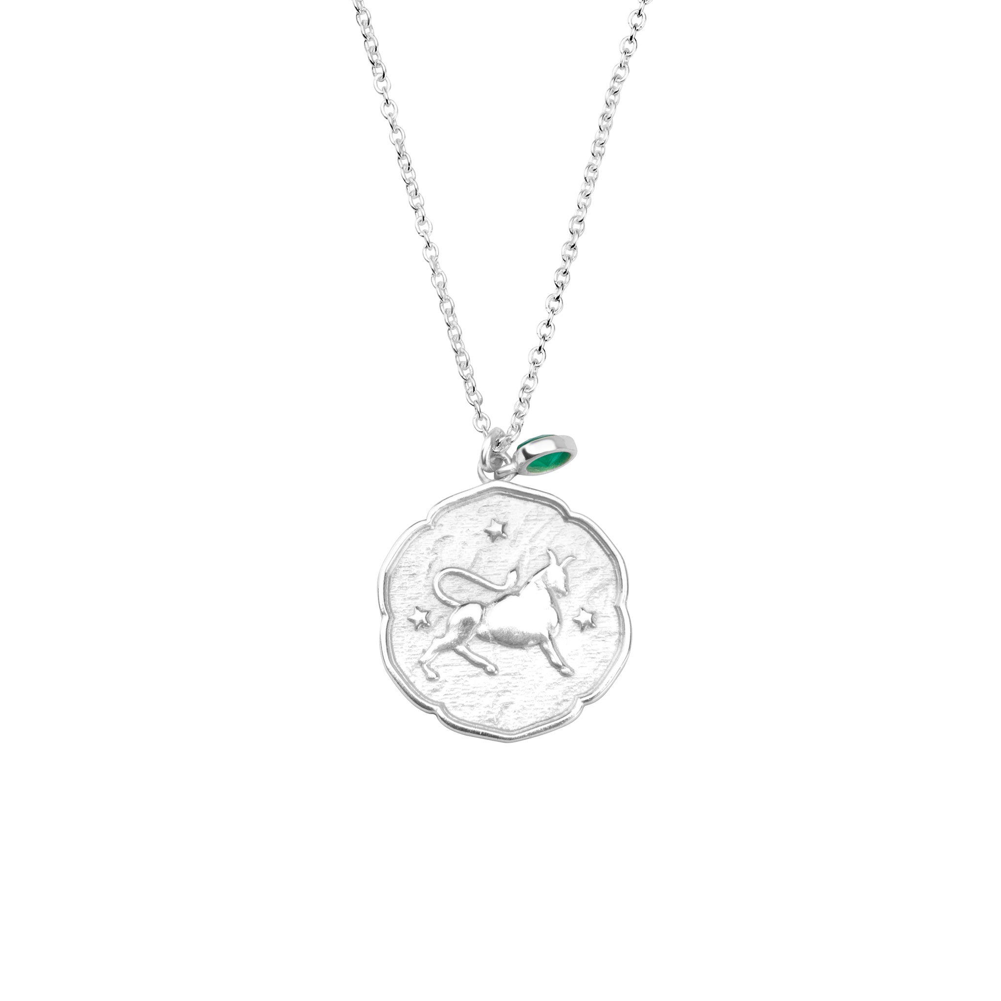 Taurus Birthstone Necklace - Elegant Gemstone Charm with Time-Marked Design