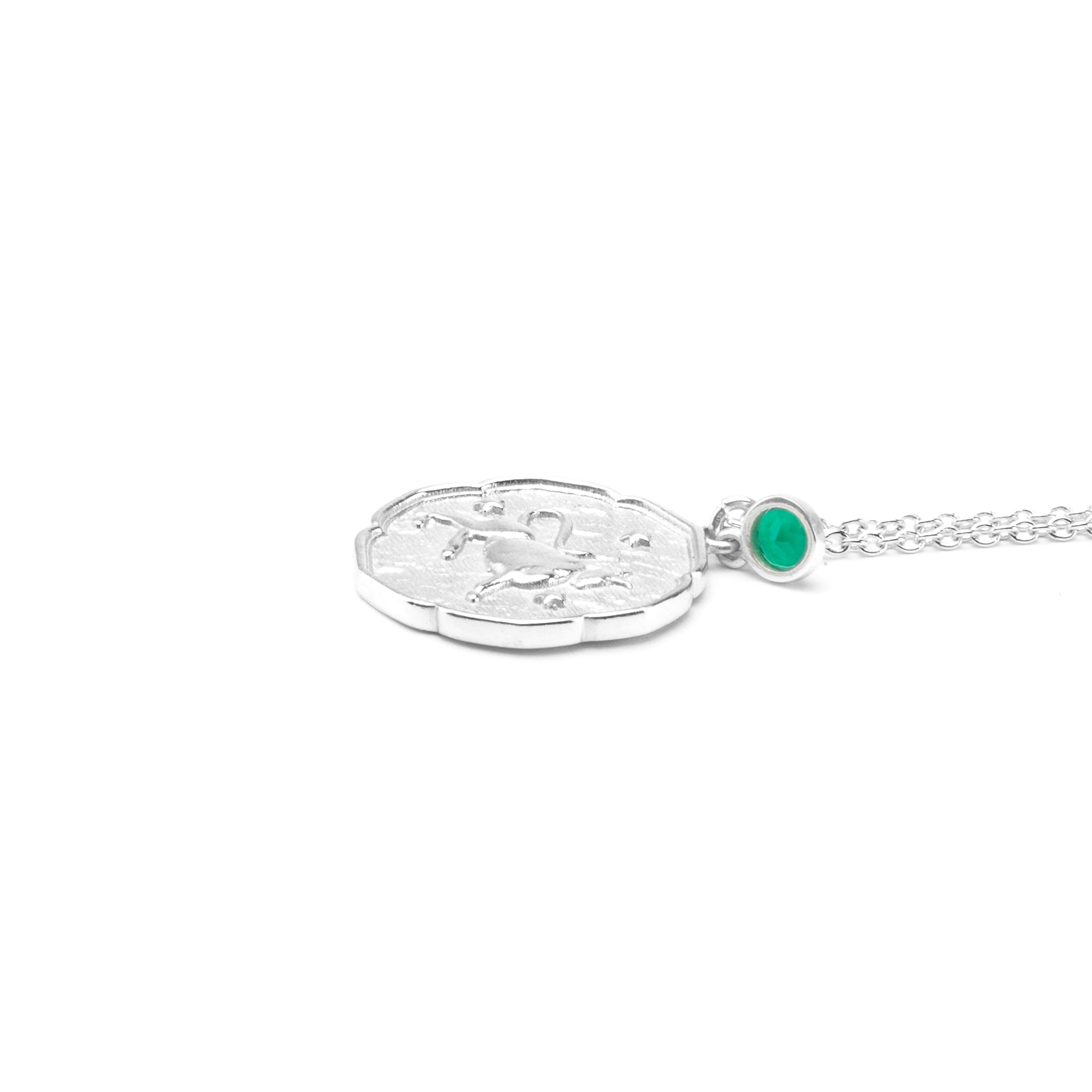 Taurus Birthstone Necklace - Elegant Gemstone Charm with Time-Marked Design