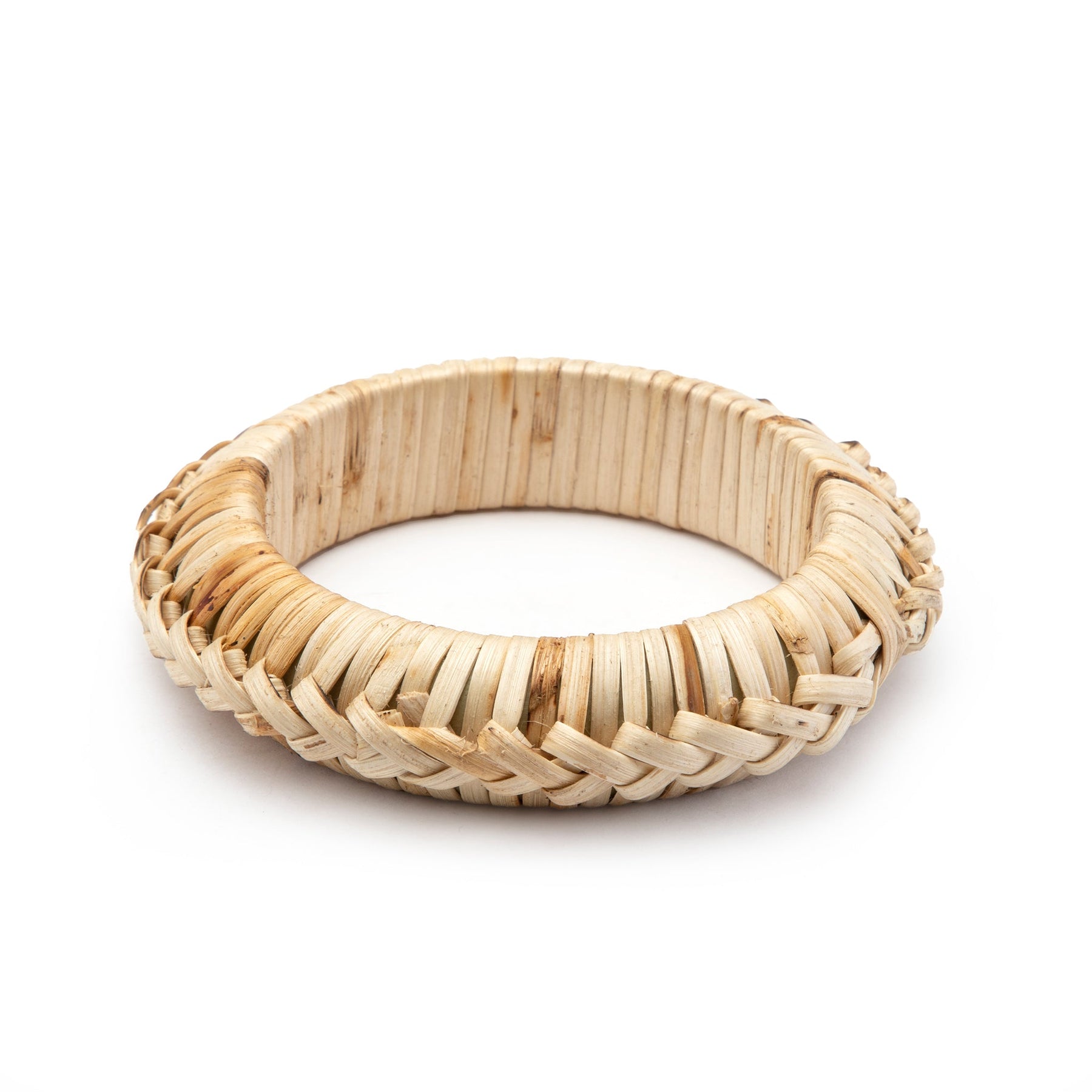 Devika Bangle - Hand-Woven Rattan Braided for Natural Desert Elegance