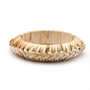 Devika Bangle - Hand-Woven Rattan Braided for Natural Desert Elegance