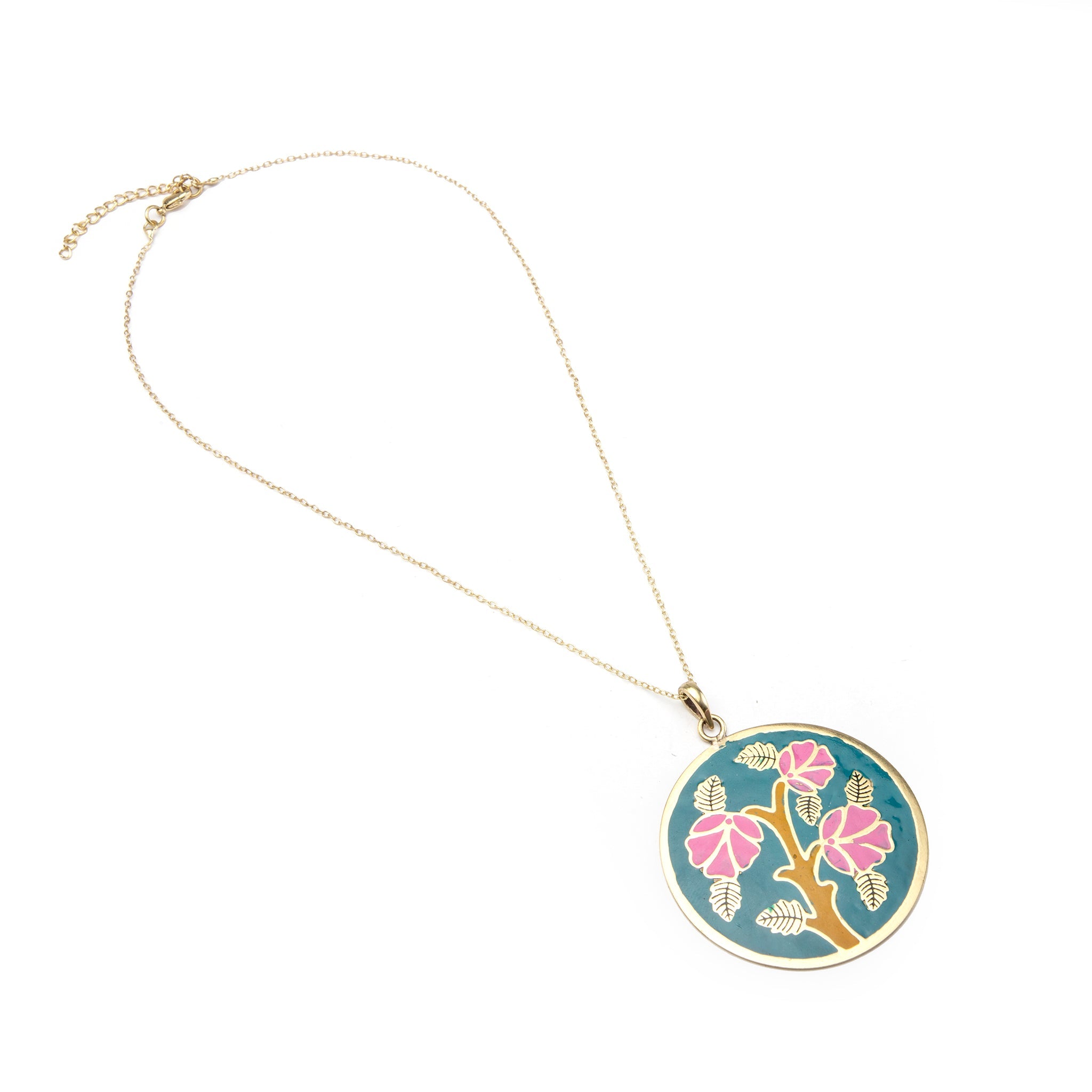 Anala Engraved Enamel Pendant