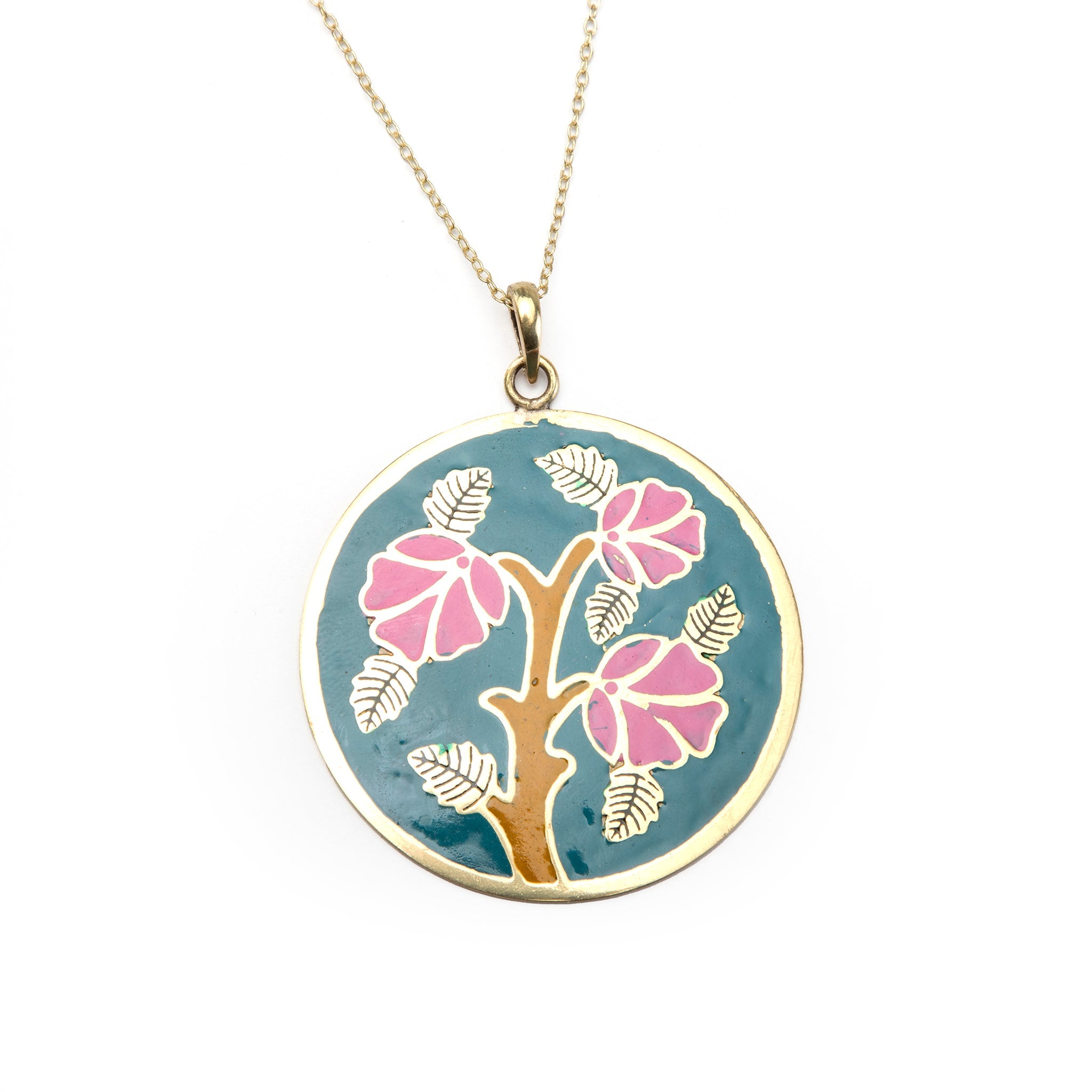 Anala Engraved Enamel Pendant