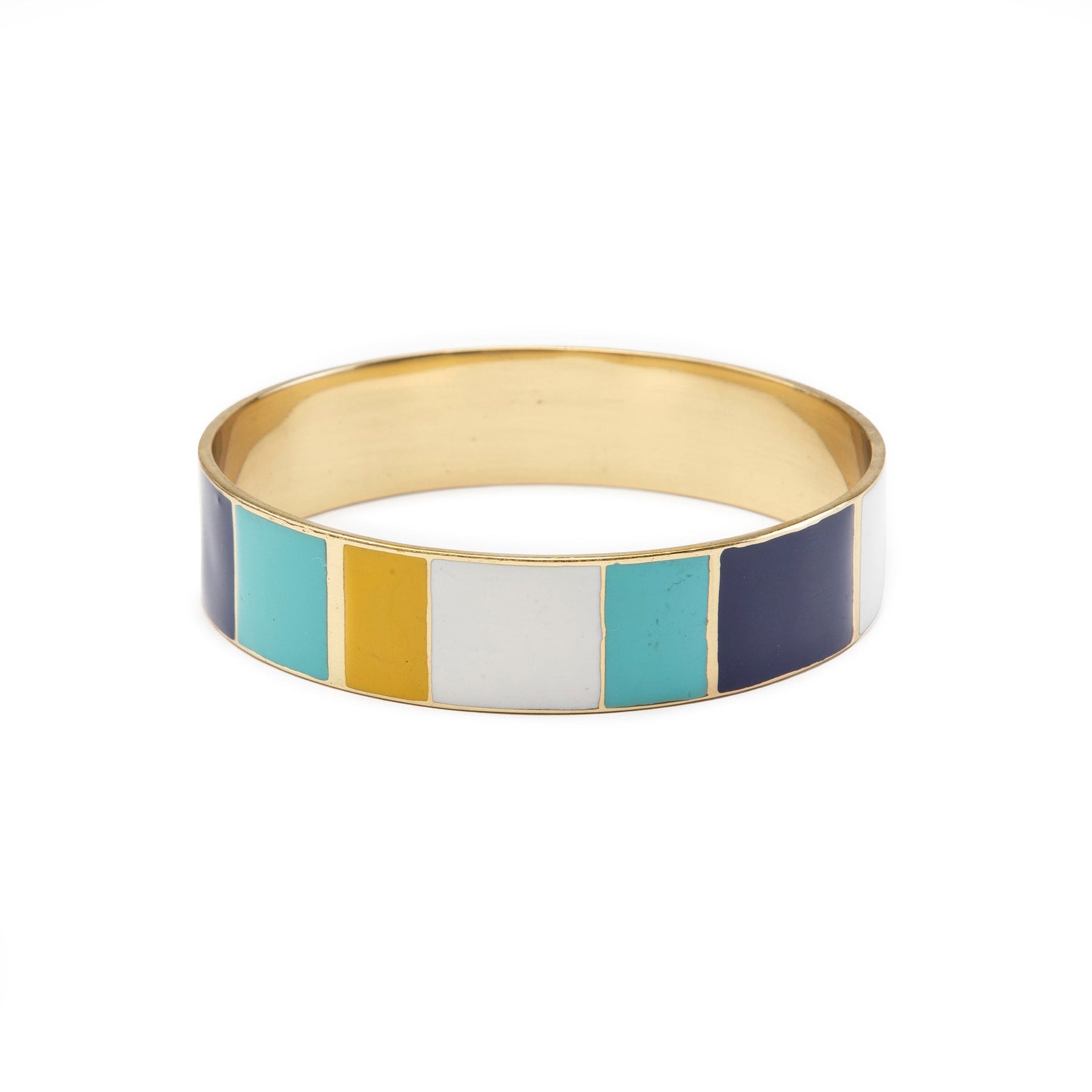 Dhari Enameled Bangle - Vibrant Color-Blocked Design with Gold Accents