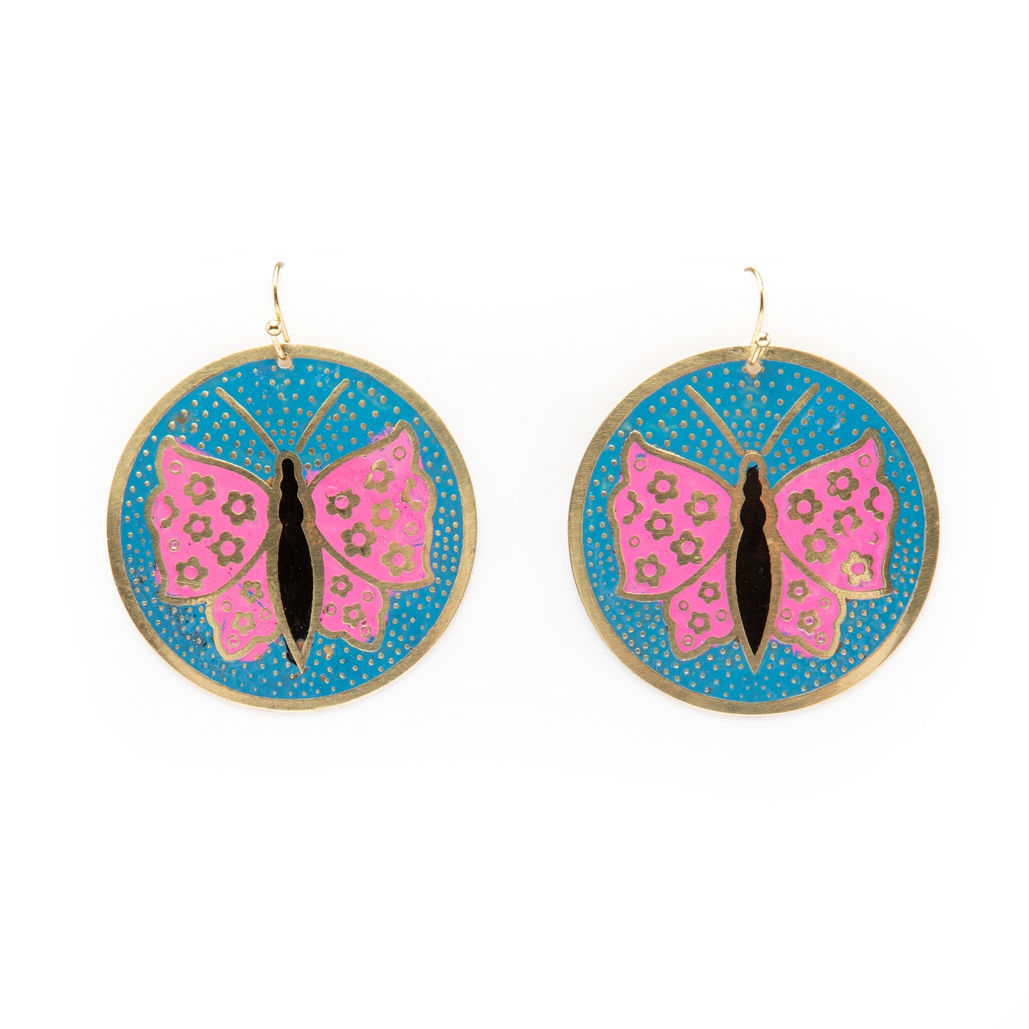 Azha Enamel Engraved Earrings