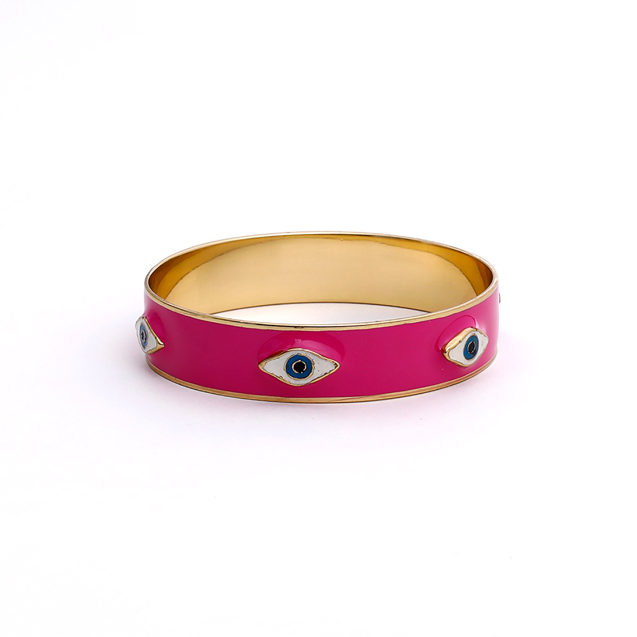 Brazalete de esmalte con forma de mal de ojo